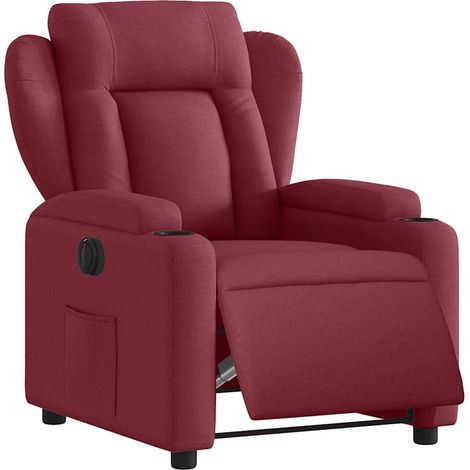 vidaXL Poltrona Elettrica Reclinabile Rosso Vino in Tessuto