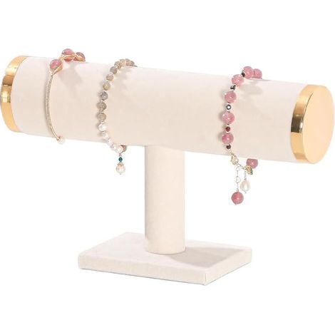 GDHZS- Porte-bracelet, présentoir à bijoux pour montres, petit rangement de bijoux pour filles (Beige) (1/5)