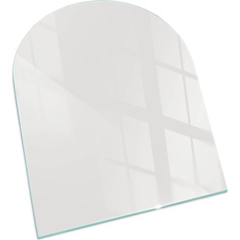 Plaque Rectangulaire en verre trempé sous cheminée et poêle protection sol parquet Couleur Gris 80x70 cm