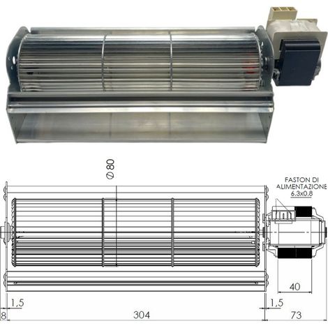 VENTOLA TANGENZIALE 8A130B-001 TRIAL STUFA A PELLET NORDICA EXTRAFLAME 60W