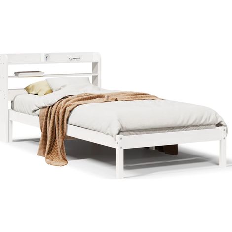 Maison Exclusive - Letto senza Materasso Bianco 90x200 cm Legno Massello di Pino (1/5)