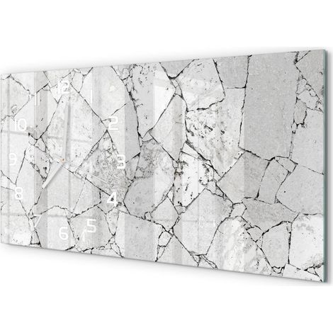 Grande Horloge Murale 60x30 cm Design Panoramique Verre Silencieux pour Salon Mur de pierre (1/5)
