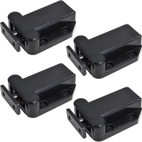 Pack of Cabinet Door Closer Latches for Cabinets, Cabinet Locks, Wardrobe Catches, Lock for Furniture, Cabinets (Black)
