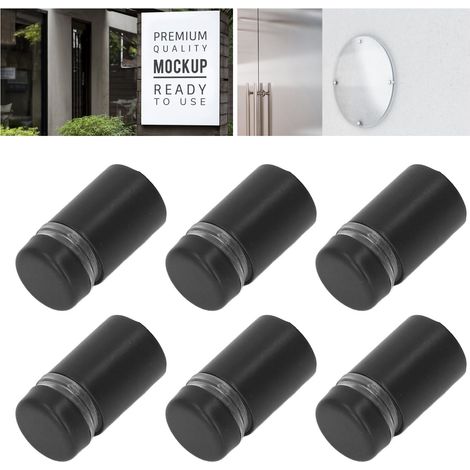 Vis décoratives publicitaires en acier inoxydable pour la fixation de verre acrylique, noires, 12 x 20 mm (1/5)