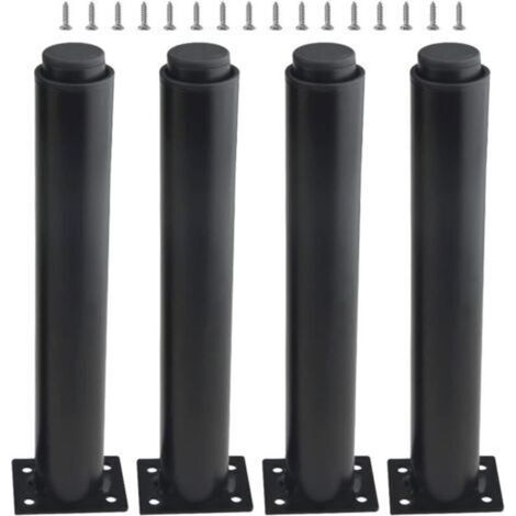 (25-42cm, Black) Set of 4 Heavy-Duty Adjustable Metal Furniture Legs for Tables, Beds, Sofas (1/5)