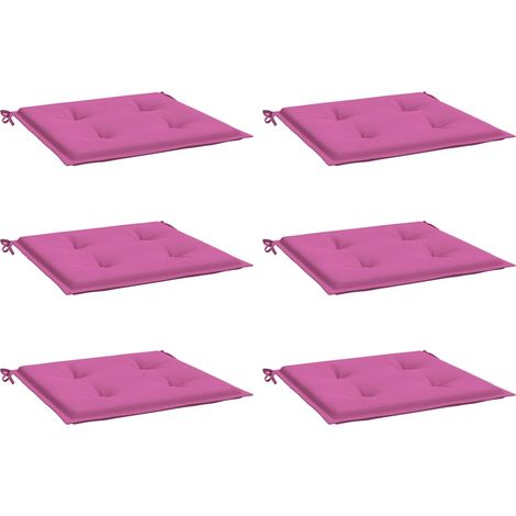 vidaXL Coussins de chaise de jardin lot de 6 rose 50x50x4 cm tissu (1/5)