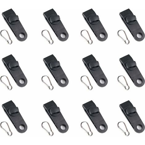 12 Planenclips, robuste Befestigung mit Ösen, Zubehör für Planenspanner, ideal für Camping und Segelmacherei