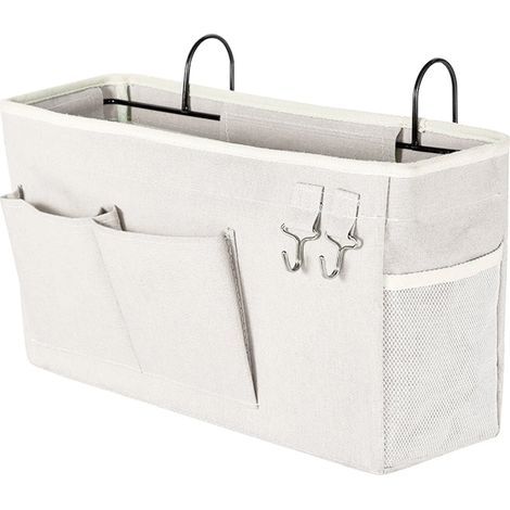 Organisateur de rangement suspendu, pochette de lit à compartiments multiples, conception anti-rayures pour protéger les mains et les meubles, pour la maison, les dortoirs et les lits d'hôpital. (1/5)