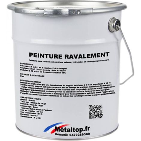 Peinture Ravalement - Gris noir - RAL 7021 - 5 L - Métaltop