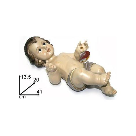 Gesù bambino senza culla statua bambinello per presepe in poliresina 41 cm