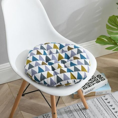 Lot de 4 Coussin de chaise, Ronde, Coton et polyester, 45x45cm, Intérieur et extérieur (1/4)