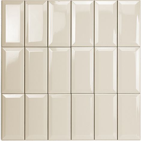 Carrelage Mur Ceramic Connection Beige Brillante 7,5x15 cm