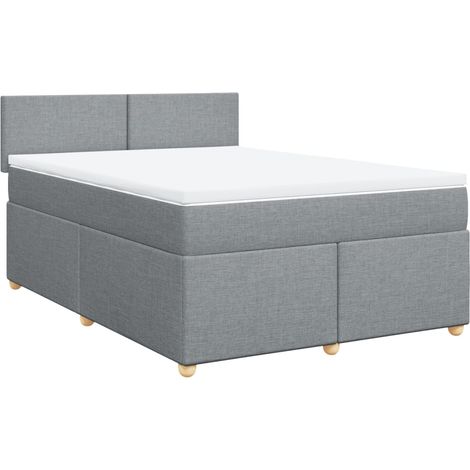 Maison Exclusive - Giroletto a Molle con Materasso Grigio Chiaro160x200 cm Tessuto
