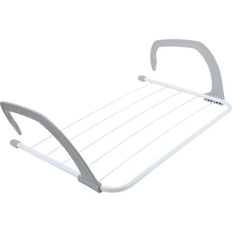 Étendoir à Linge Portable, étendoir à Linge Pliable et Rétractable pour Balustrades de Balcon, Rebord de Fenêtre, Porte-serviettes Pliant, Cintre à V (1/4)