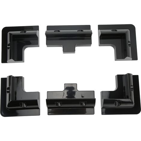 Lot de 6 supports d'angle en plastique ABS pour panneaux solaires, fixation sans perçage pour toit de camping-car, bateaux, caravanes, bus, noir (1/5)