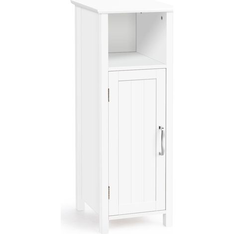 Armoire de salle de bains avec étagère réglable 30 x 30 x 80 cm optimisée pour durabilité style minimaliste en MDF blanc
