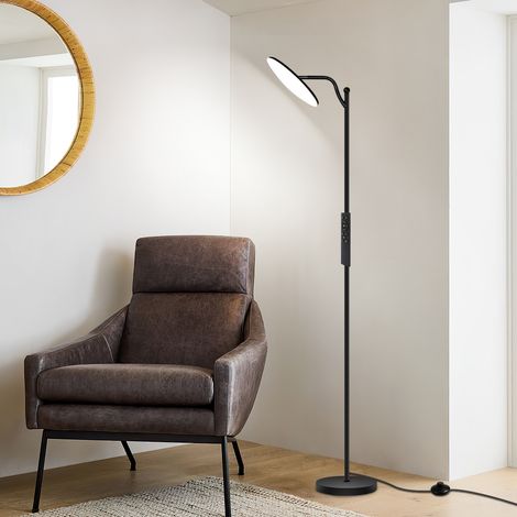 Oraymin – Lampadaire LED Noir Incurvé 32W, Intensité et Couleur Variables (2700K-6500K), Tête Orientable avec Télécommande Aimantée, Haute Luminosité 3300 Lumens (1/5)