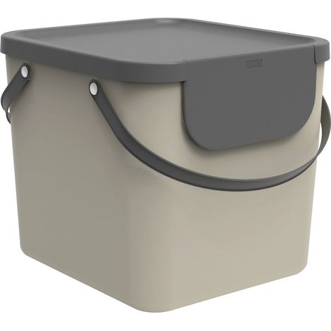 Rotho Mülltrennungssystem Albula 40 L cappuccino Recyclingbehälter Müll- & Abfalleimer