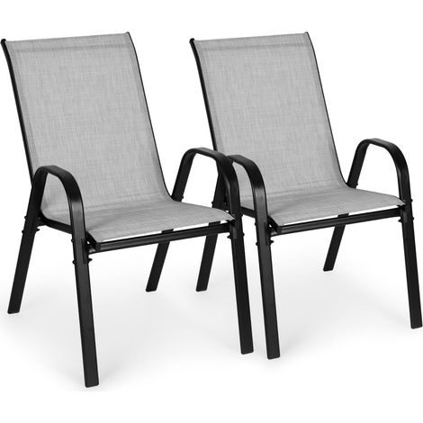Set di 2 sedie da giardino per terrazzo o balcone grigio chiaro MultiGarden