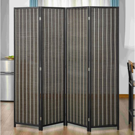 4-teiliger Bambus-Raumteiler 180 x 180 cm, klappbar, braun, OKMYHOME (1/5)