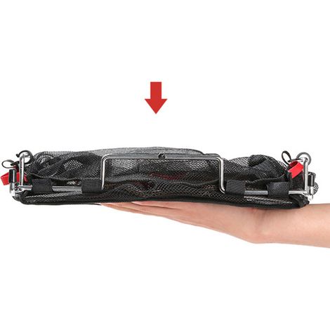 Sac de rangement en filet portable en PVC et caoutchouc extensible, grand format, compatible avec les sacs suspendus pour l'extérieur, noir (1/5)