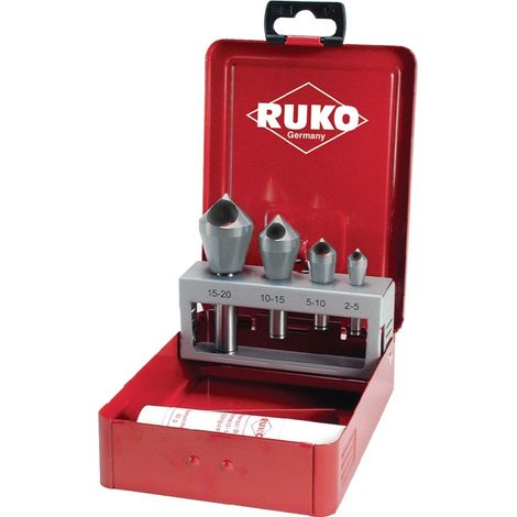 Fraise conique à ébavurer à trou 90° Ø 2/5-15/20 HSS-Co Coffret métal RUKO (1/3)