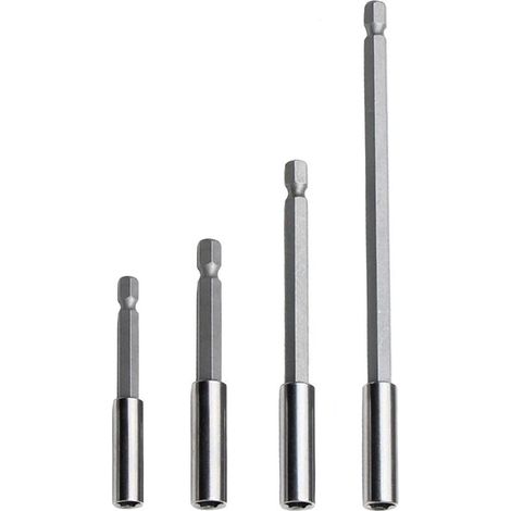 4 punte di prolunga per cacciavite magnetico a sgancio rapido con gambo esagonale da 1/4" per trapano e cacciavite manuale (60/75/100/150 mm)