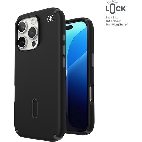 Funda Speck Presidio2 Pro ClickLock y MagSafe para iPhone 16 Pro (Negro / Gris pizarra / Blanco) (1/5)