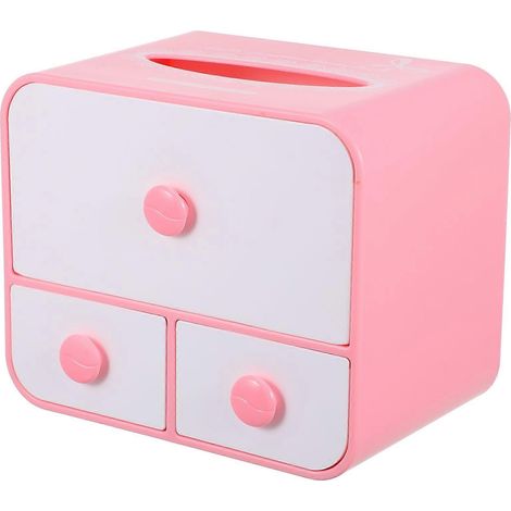 Boîte de rangement de bureau, une pièce, rose, adaptée à une utilisation quotidienne dans un atelier de loisirs créatifs. (1/5)