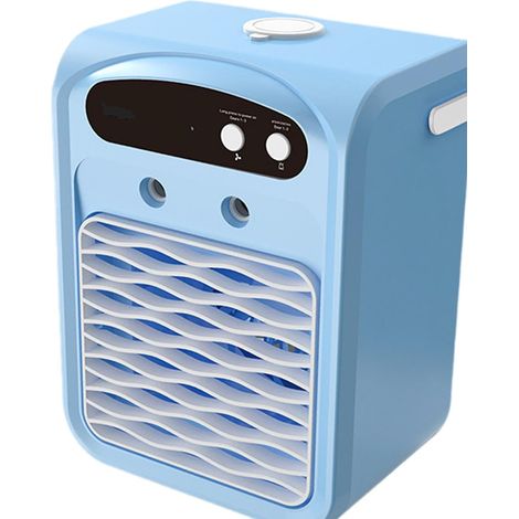 Mini climatiseur multifonctionnel avec fonction de pulvérisation, adapté à une utilisation sur le bureau et à l'extérieur, bleu