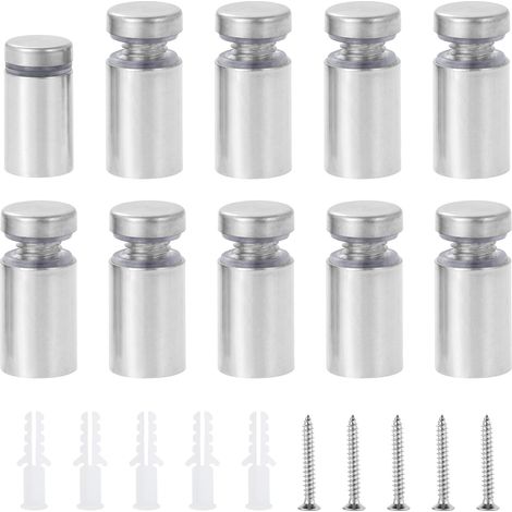 40 Pièces Entretoise Murale en Acier Inox, 16x25mm Vis de Entretoise Argenté Support Entretoise en Verre pour Fixations Montage Verre (1/5)