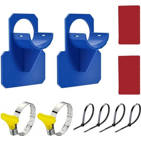 soportes para mangueras de piscina, 4 bridas para cables, 2 abrazaderas para mangueras y 2 adhesivos de doble cara (gris) (1/5)