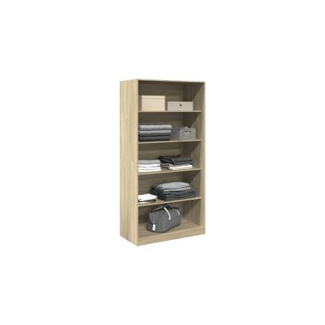 Armoire dressing 4 étagères 100cm - Collection Taken-Chêne clair (1/5)
