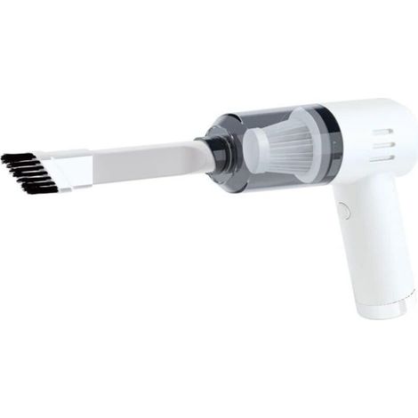 Aspirateur Voiture - Aspirateur à Main sans Fil - USB Voiture Rechargeable Aspirateur Portable - Aspiration Puissante Aspirateur pour Maison,Table, Bureau - Blanc (1/5)