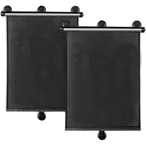 Pare-soleil de vitre latérale de voiture (lot de 2), pare-soleil rétractable à enrouleur --