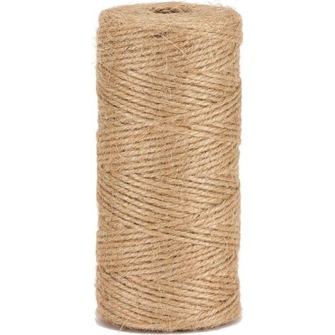 Ficelle de jute naturelle en chanvre, idéale pour les cadeaux, le bricolage, la décoration et le jardinage, 1,5 mm/200 mètres