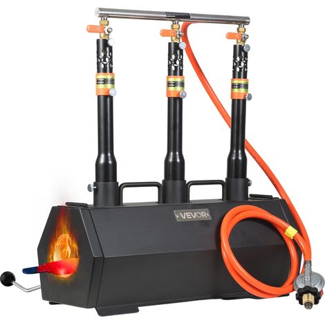 VEVOR Portable Propane Forge, 3 Burners, 1427℃ Tool and Knife Making Blacksmithing Farrier Forge, Large Capacity Hexagon, Cold-Rolled Steel Gas Forging Tools and Equipment, Use for Metal Forging (1/5)