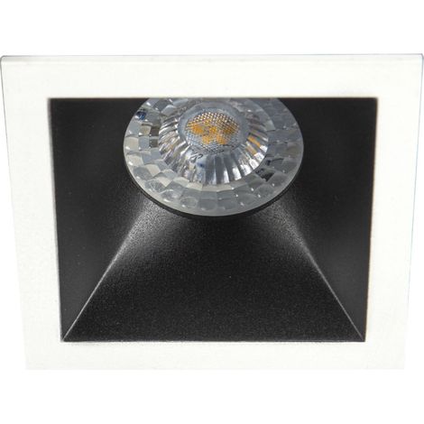 Spot DECO+ GU10 carré fixe, blanc mat/noir mat IP20 - EUROPOLE - 28011 (1/4)