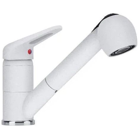 Franke Novara Plus Küchenarmatur weiß artic mit herausziehbarem Brausekopf (1/2)