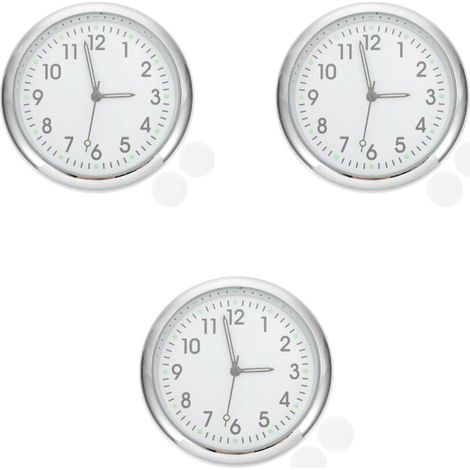 3 relojes digitales metálicos adhesivos blancos para coche (1/2)