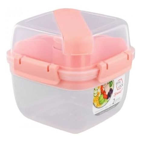 Lunch Box, Lunch Box in plastica, Lunch Box da 1400 ml, con scomparti, senza BPA, forchetta e cucchiaio per picnic, lavoro
