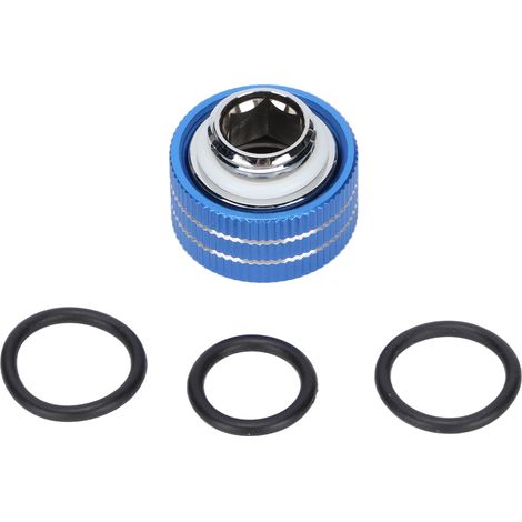 Raccords pour Tube Rigide 14mm Filetage G1/4in Compression Hexagonal Interne avec Joints d'Étanchéité pour Système de Refroidissement PC Bleu (1/5)
