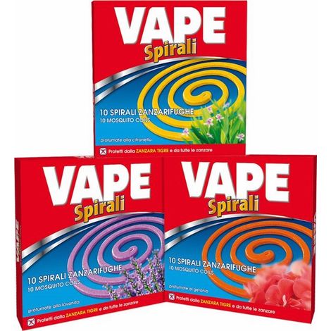 Insetticida a Spirale Antizanzare Vape Cf.10Pz Profumazioni Assortite (1/2)