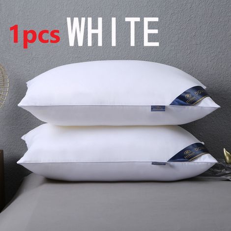 Oreiller Plume D’Oie - Enveloppe 100 % Coton - Rembourrage Mélange Plumes d’Oie Blanches 60 % et Polyester 40 % - Fermeté Moyenne - Taille Standard 50 x 65 cm - 1 Pièce