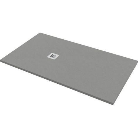Piatto doccia 100x160 h.2,8 in marmo resina effetto pietra grigio (1/5)