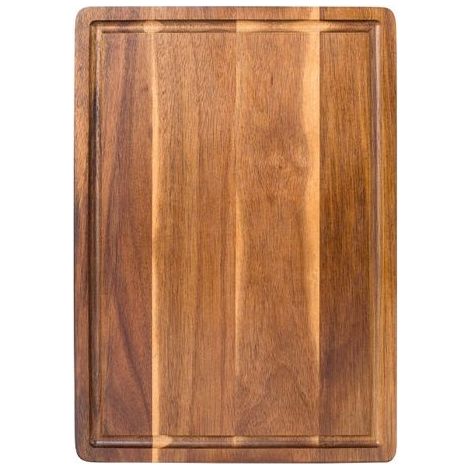 Planche à découper en bois massif rainurée, épaisse, naturelle pour la cuisine (1/5)