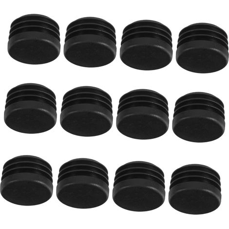 Lot de 120 embouts pieds table chaise patins ronds en plastique noir (1/5)