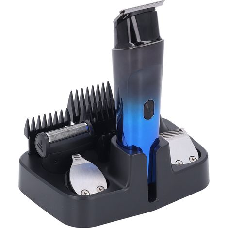 Kit de tondeuse à cheveux 5 en 1 pour hommes : rasage de la barbe et des poils du nez, rechargeable par USB et étanche. (1/5)