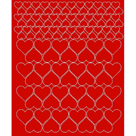 Pegatinas de corazón para casco de bicicleta, 116 unidades, rojo brillante.