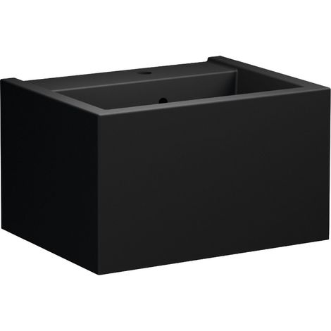 Lavabo KANAAL en céramique 60x46,5cm, noir mat (1/2)